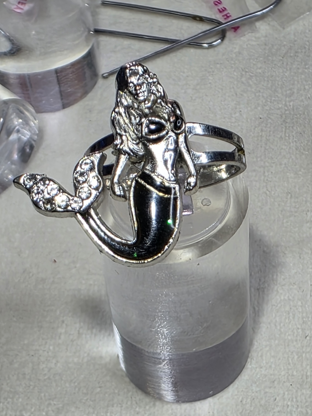 Mermaid Mood Ring Adjustable Silver Tone Enamel Color Changing - Picture 7 of 7